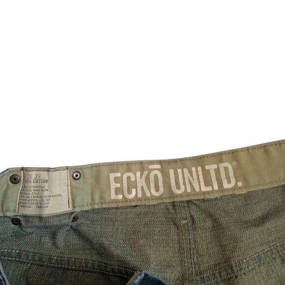 Ecko Unltd Men's Size 36x33 Y2K Baggy Fit Embroidered Denim Jeans - Picture 7 of 16